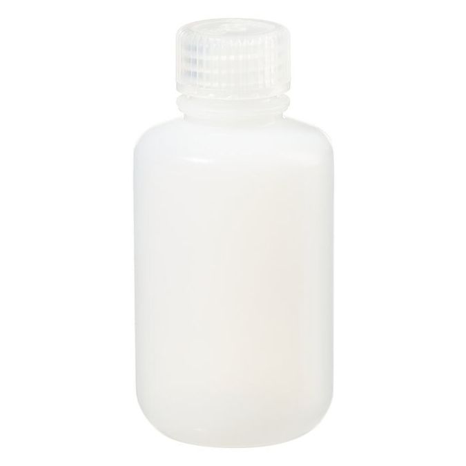 Thermo Scientific 312097-0004 Nalgene Narrow-Mouth Fluorinated HDPE Bottles with Closures, 125 mL - Translucent (Case of 500)