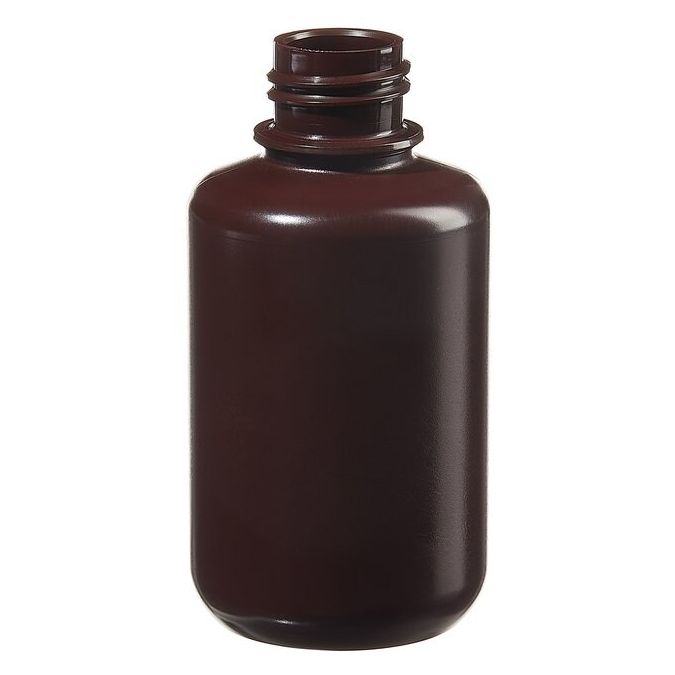 Thermo Scientific 362085-0004 Nalgene Narrow-Mouth Opaque Amber HDPE Packaging Bottles without Closure: Bulk Pack, 125 mL - Opaque Amber (Case of 500)