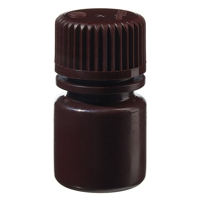 Thermo Scientific 322004-9025 Nalgene Opaque Amber HDPE Diagnostic Bottles with Closure: Nonsterile, in Tray Pack, 8 mL - Opaque Amber (Case of 1500)