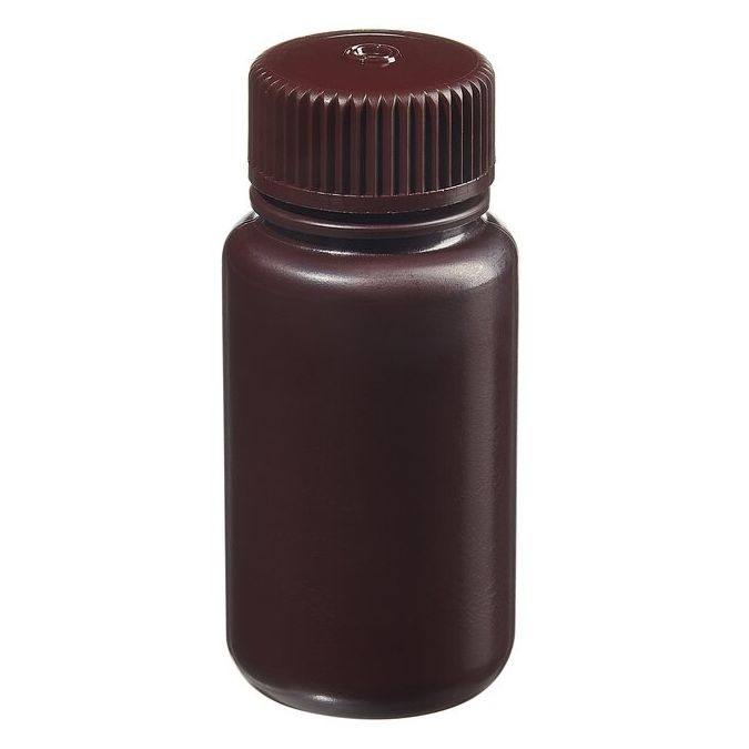 Thermo Scientific 312185-0002 Nalgene Wide-Mouth Opaque Amber HDPE Packaging Bottles with Closure: Bulk Pack, 60 mL - Opaque Amber (Case of 1000)