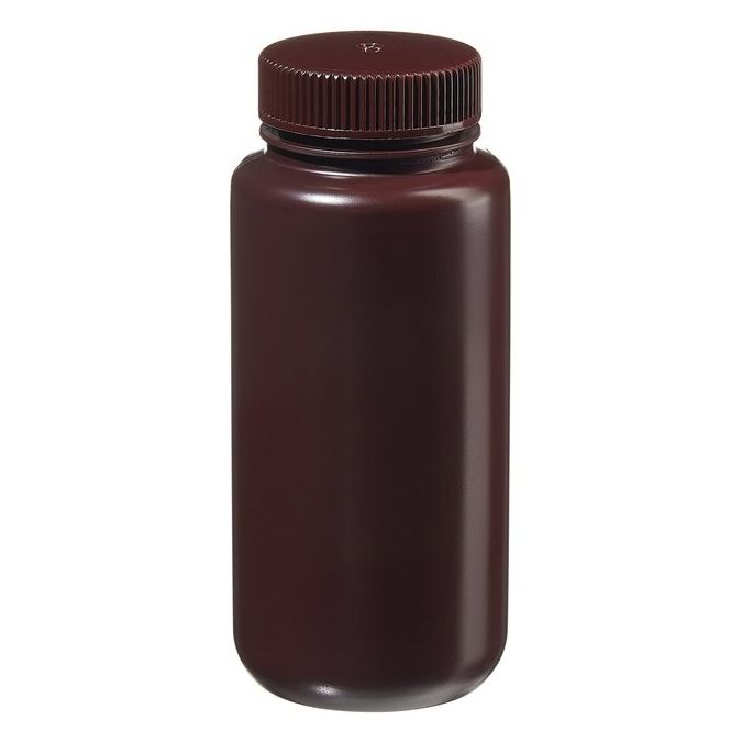 Thermo Scientific 312185-0016 Nalgene Wide-Mouth Opaque Amber HDPE Packaging Bottles with Closure: Bulk Pack, 500 mL - Opaque Amber (Case of 125)