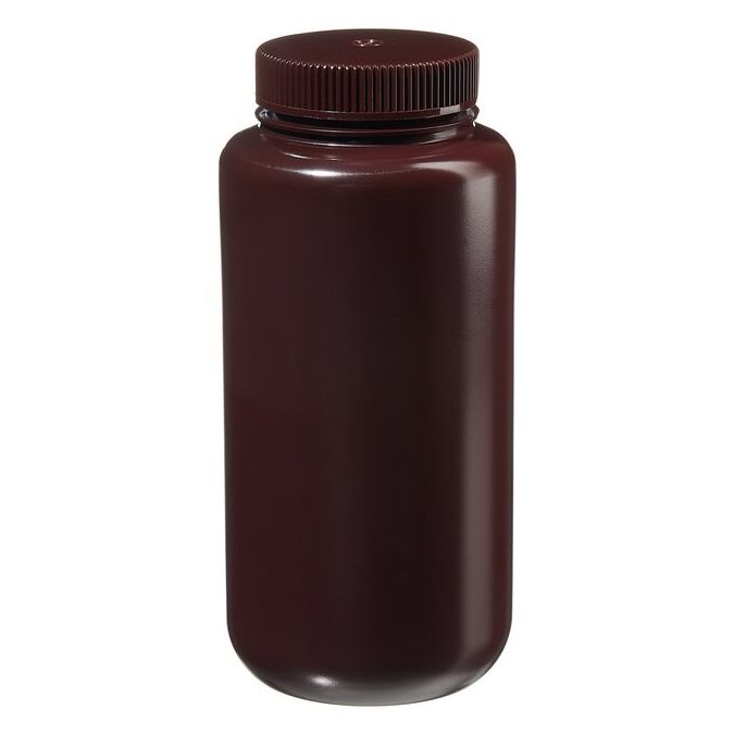Thermo Scientific 312185-0032 Nalgene Wide-Mouth Opaque Amber HDPE Packaging Bottles with Closure: Bulk Pack, 1000 mL - Opaque Amber (Case of 50)