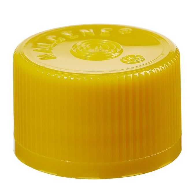 Thermo Scientific Nalgene Continuous-Thread Lined Closures for Serum Vials - Sterile, Bulk Pack - Yellow - 20-415 - Case of 2000 - 342158-0023