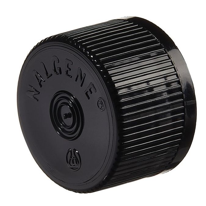 Thermo Scientific Nalgene Lined HDPE Serum Vial Closure for Continuous-Thread Vials - Nonsterile - Black - 20-415 - Case of 2000 - 312158-0022