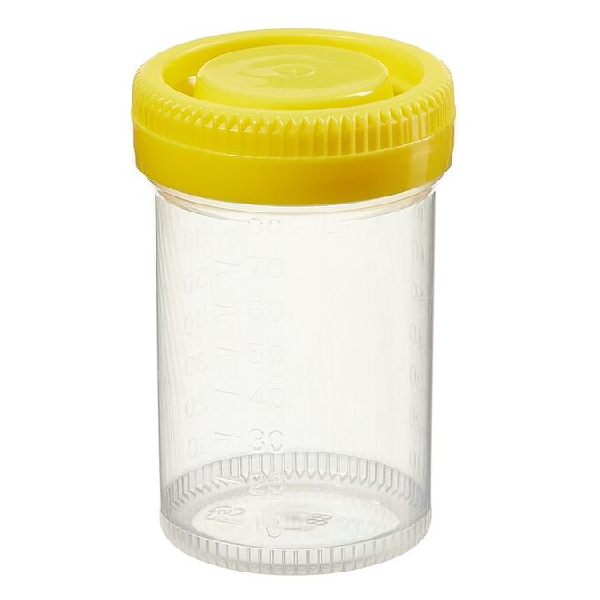 Thermo Scientific Samco Narrow Mouth Bio-Tite 90mL (3 Oz.) 48mm Specimen Containers - 02 0146 - 90 mL - Non-sterile - Yellow - 400/Cs.