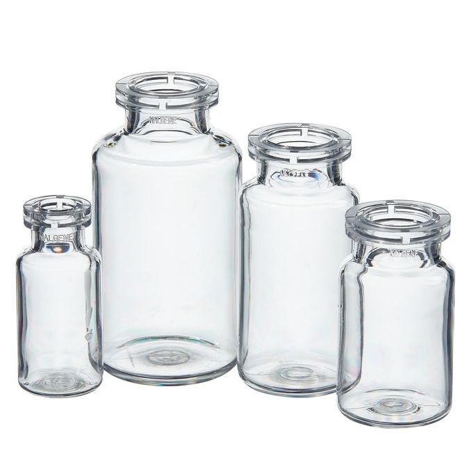 Thermo Scientific Nalgene PETG Serum Vials; With Crimp Finish - Sterile, Shrink-Wrapped Modules - Clear - 20 mm - Case of 1932 - 342030-0005