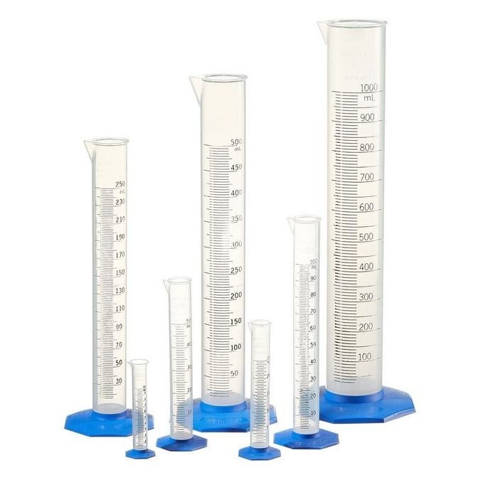 Thermo Scientific Nalgene Plastic Graduated Cylinder Variety Pack - 3662-1234 - 10, 25, 50, 100, 250, 500, 1000 mL - PPCO