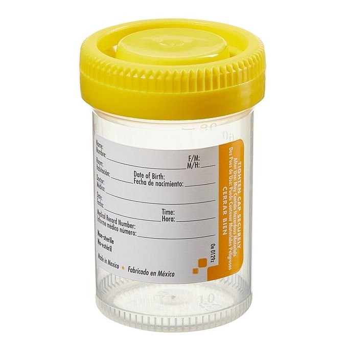Thermo Scientific Samco Narrow Mouth Bio-Tite 90mL (3 Oz.) 48mm Specimen Containers - 02 0148 - 90 mL - Non-sterile - Yellow - 400/Cs.