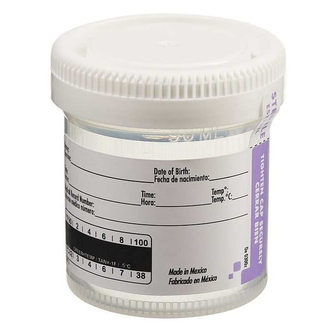 Thermo Scientific Samco Wide-Mouth Bio-Tite 90mL (3 Oz.) 53mm Specimen Containers - 02 1016 - 90 mL - Sterile - White - 300/Cs., Pre-assembled