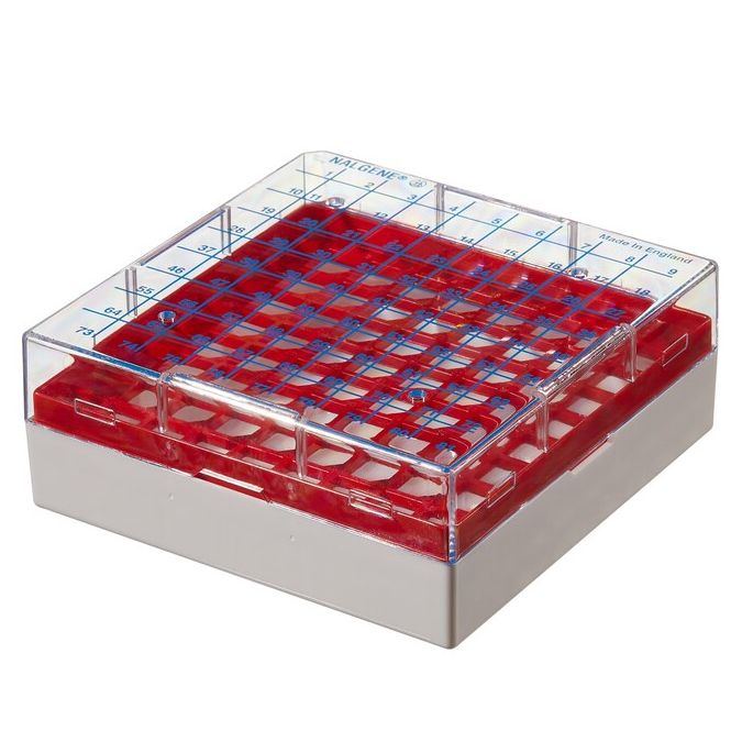 Thermo Scientific 867013-0240 CryoBoxes, 81 (1 to 2 mL Vials) - Red (Case of 24)