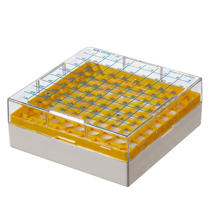 Thermo Scientific 867013-0241 CryoBoxes, 81 (1 to 2 mL Vials) - Yellow (Case of 24)