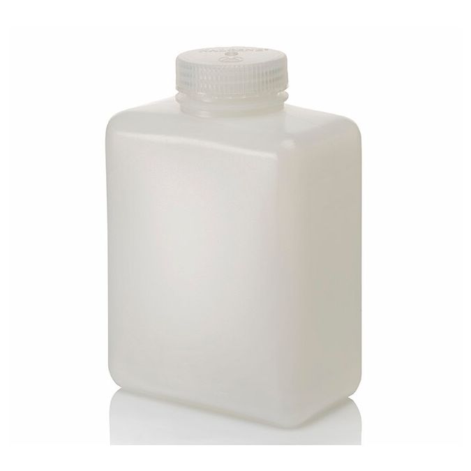 Thermo Scientific 312007-0032 Nalgene Rectangular HDPE Bottles with Closure: Bulk Pack, 1 L - Natural (Case of 50)