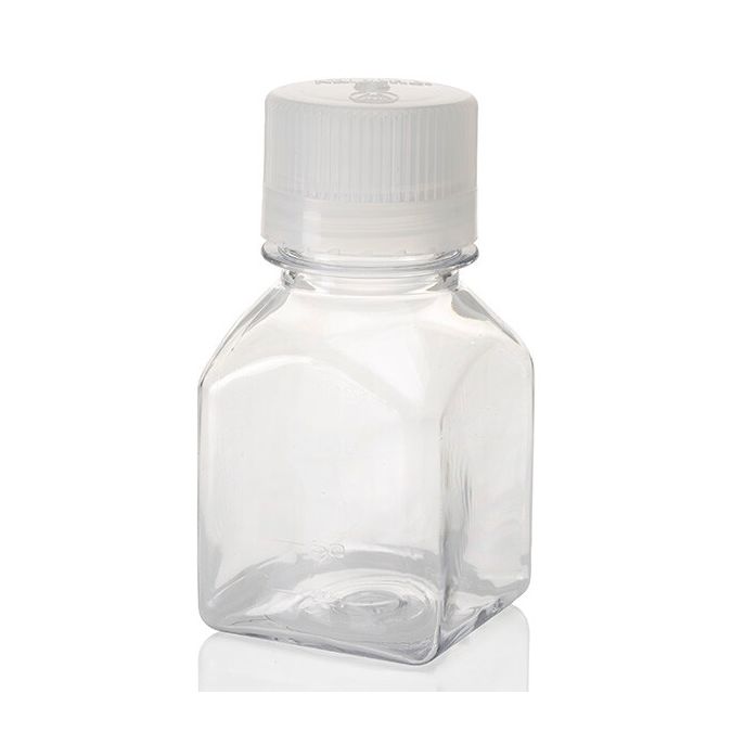 Thermo Scientific 2015-0125 Nalgene Square Polycarbonate Bottles with Closure, 125 mL - Translucent (Case of 48)