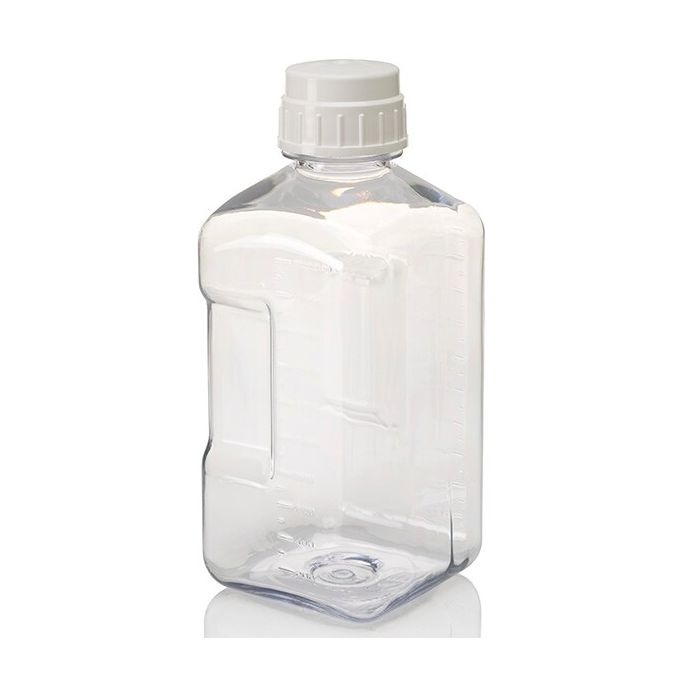 Thermo Scientific 2015-2000 Nalgene Square Polycarbonate Bottles with Closure, 2 L - Translucent (Case of 6)