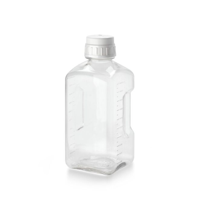 Thermo Scientific CE-N2019-0250 Nalgene Square PETG Platinum Certified Clean Media Bottle, 250 mL - Clear (Case of 48)