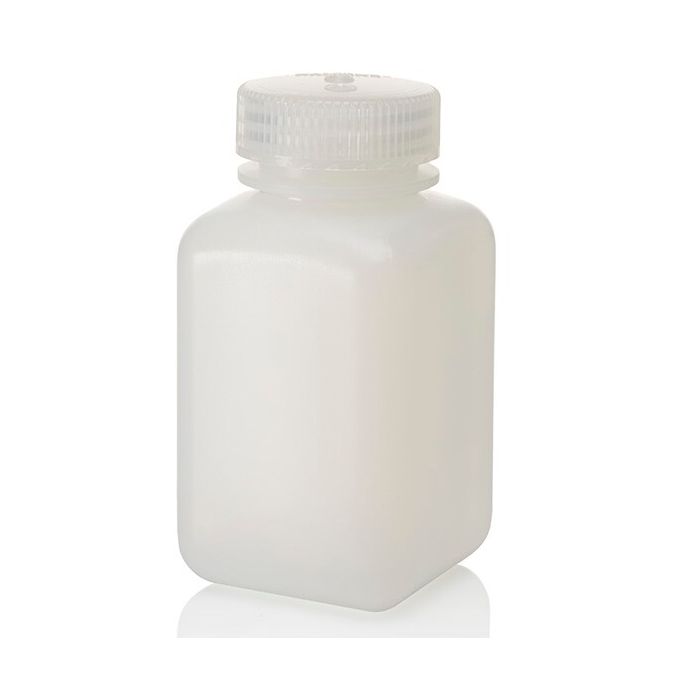 Thermo Scientific 2114-0008 Nalgene Square Wide-Mouth HDPE Bottles with Closure, 250 mL - Translucent (Case of 72)