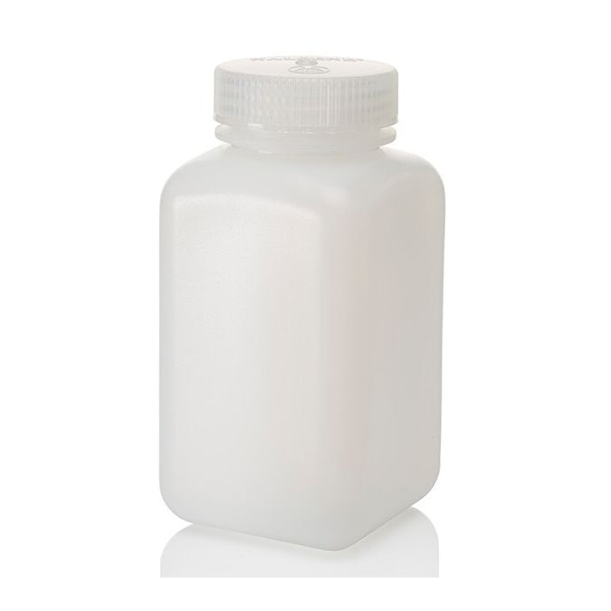 Thermo Scientific 2114-0016 Nalgene Square Wide-Mouth HDPE Bottles with Closure, 500 mL - Translucent (Case of 48)