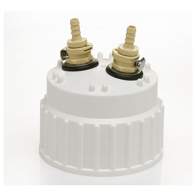 Thermo Scientific 2158-0021 Nalgene Polypropylene, TPE Gasket, Closure, 83B, 2 Port, 1/4 Inch