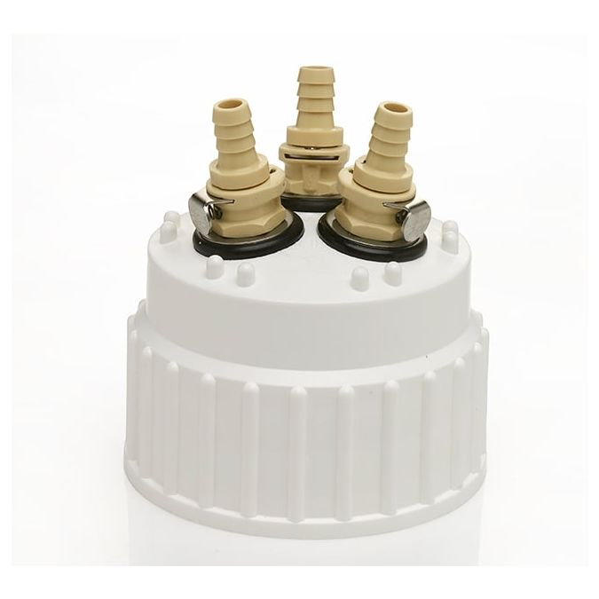 Thermo Scientific 2158-0032 Nalgene Polypropylene, TPE Gasket, Closure, 83B, 3 Port, 3/8 Inch