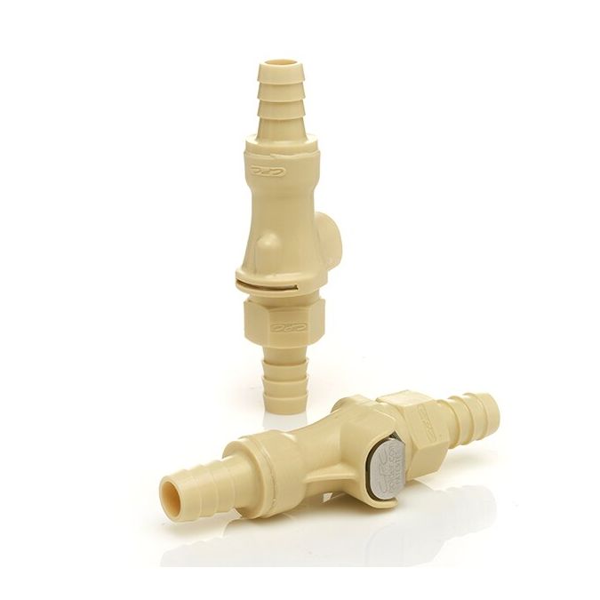 Thermo Scientific Nalgene Valved Barbed Quick Disconnects - 3/8 in. ID - Case of 12 - 6177-0375