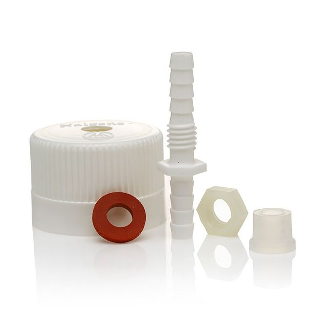 Thermo Scientific DS2167-0002 Nalgene Polypropylene, Closure with Barbed Bulkhead Fittings, 1/4 inch (4/Cs.)