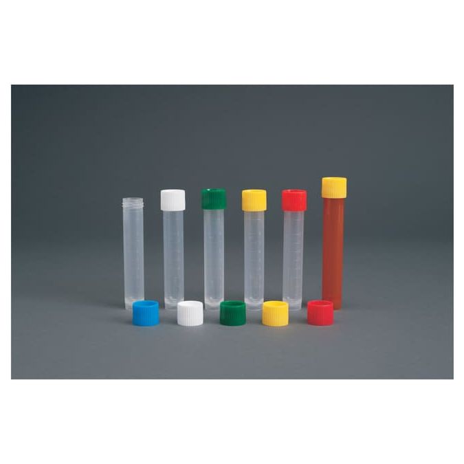 Thermo Scientific Capitol Vial 10 mL and 12 mL Screw Top Transport Tubes and Caps - Clear - Case of 2000 - S40303