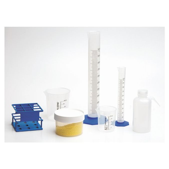 Thermo Scientific Nalgene Plastic Labware Value Pack - 1350-0001 - 100 mL, 500 mL, 1 L (Graduated Cylinders), 50, 100, 250, 600, 1000 mL (Griffin Low Form Beakers), 500 mL (Straight-Sided Jars), 500 mL (Unitary Wash Bottles) - Plastic - 1/Cs