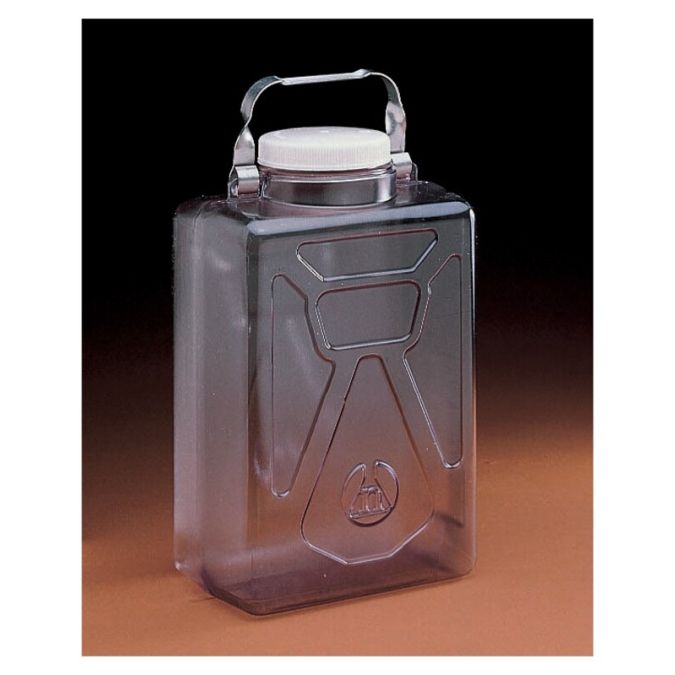 Thermo Scientific DS2213-0050 Nalgene Rectangular Polycarbonate Clearboy Carboy with Closure - 5.3 gal. / 20 L