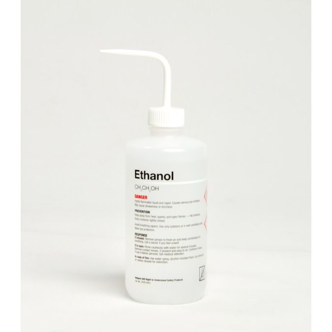 Thermo Scientific 2428-0502 Nalgene Right-to-Understand Safety Wash Bottles featuring Globally Harmonized System (GHS) labeling, 500 mL - Natural (Case of 24)